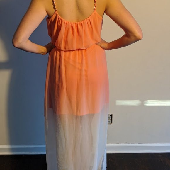 Orange/White Ombre Maxi Dress - Picture 2 of 8